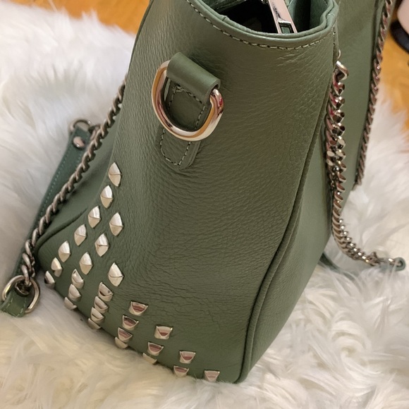 NEW🌟 VIOLA CASTELLANI MILANO MADE IN ITALY GENUINE LEATHER BAG WITH SILVER - Picture 3 of 8